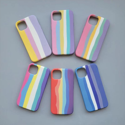Silicone Rainbow Pattern ဖုန်း Case